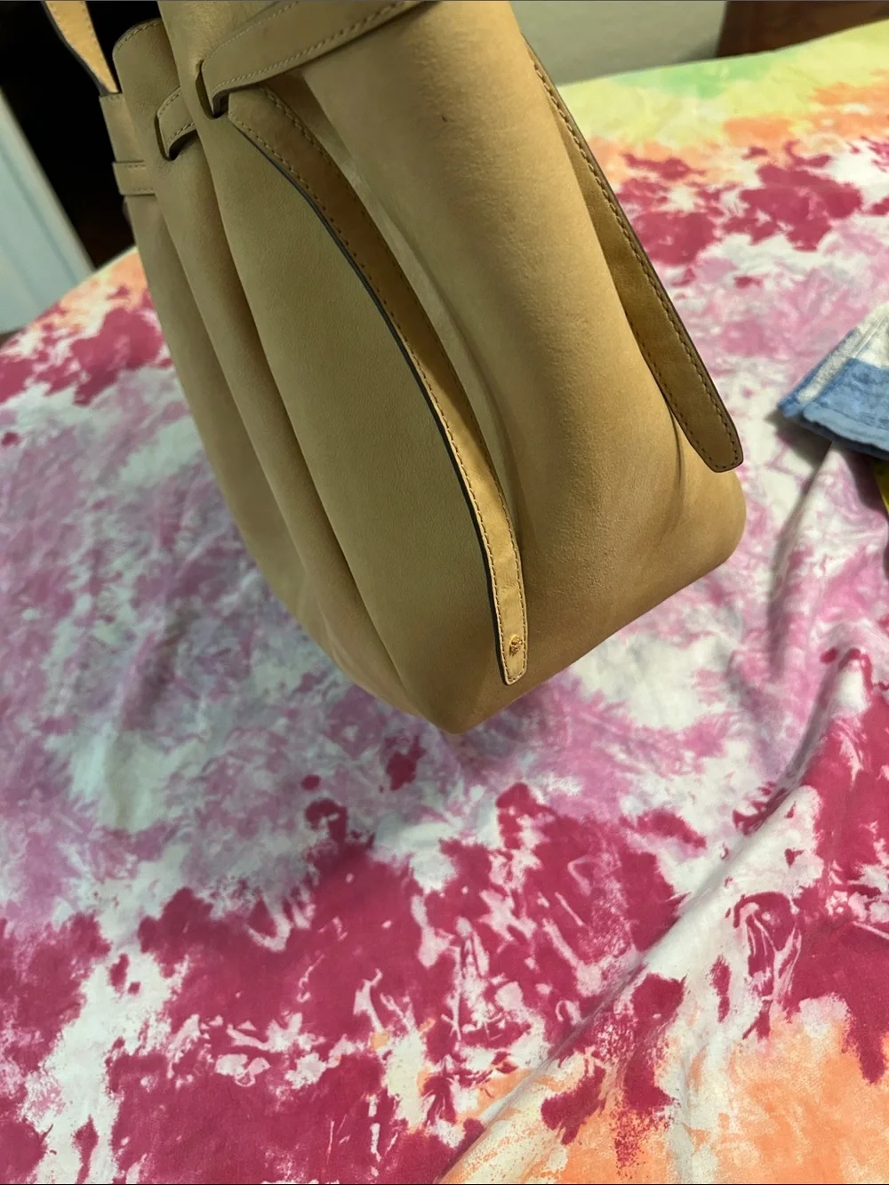 Tory Burch Romy Nubuck wheat leather tote